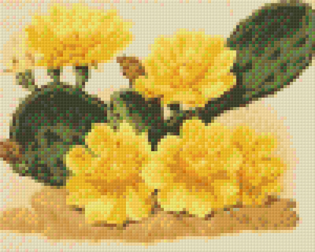Cactus With Yellow Flowers Four [4] Baseplate PixelHobby Mini-mosaic Art Kit image 0